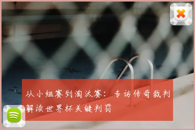 从小组赛到淘汰赛:专访传奇裁判解读世界杯关键判罚